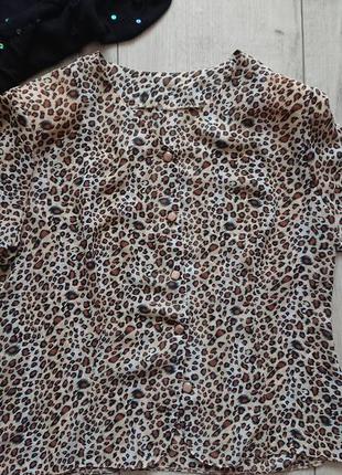 Летняя блузка леопардовый принт