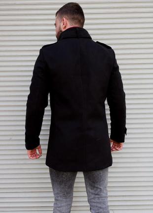 Стильное чёрное пальто без капюшона🖤7 фото