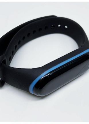 Ремінець mi band 3 mi band 4 двоколірний чорний з синім