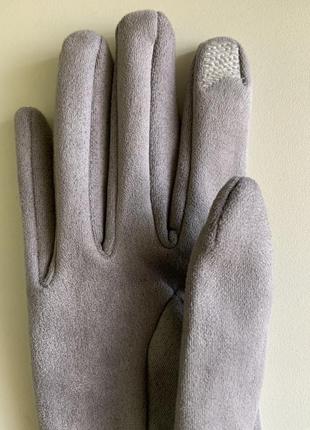 Сірі рукавички. знижка.4 фото