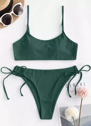 Купальник рубчик з високими плавками3 фото