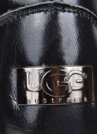 Уггі жіночі шкіряні ugg australia jewerly чорні з прикрасою5 фото