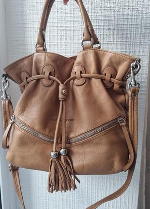 Люкс-бренд кожаная женская сумка lancaster1 фото