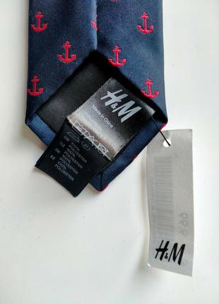 Мужской синий галстук с якорями h&m3 фото