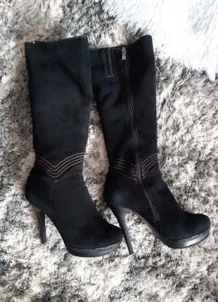 Сапоги замшевые