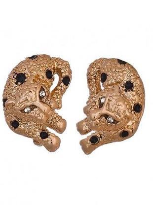 🏵стильні сережки у стразах леопард, нові!, арт. 9721