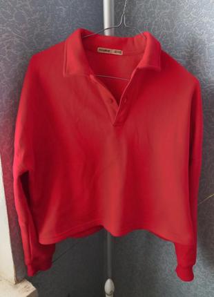 Утеплена толстовка-поло. бренд pull&;beer. розмір xs. оверсайз.