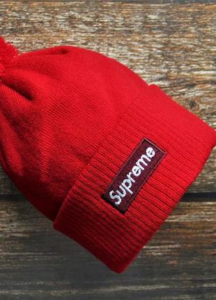 Брендовий зимова шапка supreme4 фото