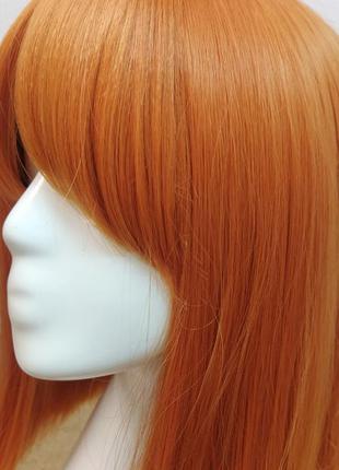 Парик каре рыжий густой, с челкой, для фотосессии, косплей, аниме, новый год, хэллоуин