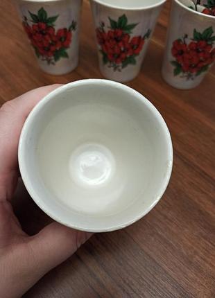 Набір склянок з квітами з маками3 фото