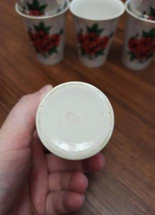 Набір склянок з квітами з маками4 фото