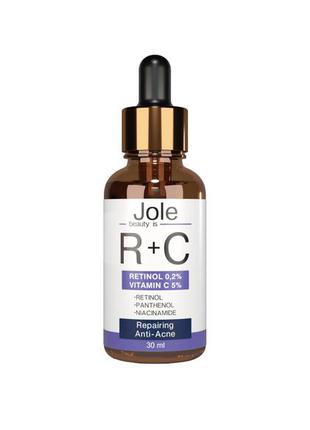 Сироватка з ретинолом і вітаміном c jole retinol 2 + vitamin c5 anti acne serum2 фото