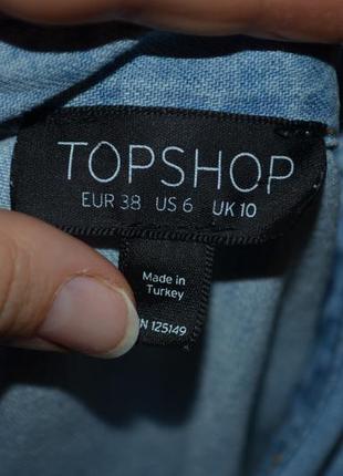 38/10/м очень модная женская фирменная рубашка джинсовая блуза topshop4 фото