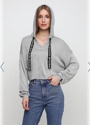 Укороченный джемпер худи с капюшоном h&m