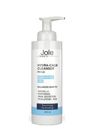 Гель для умывания с центеллой и пантенолом jole hydra-calm cleanser gel