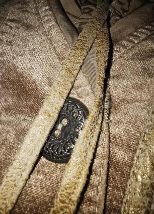 Бархатный натуральный пиджак стрейч жакет блейзер коттон вискоза bibaв бохо стиле с рюшами8 фото