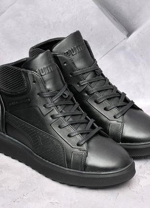 Шкіряні зимові кросівки puma black