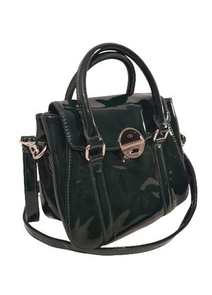 Розкішна лакова сумка the collection debenhams темно зеленого кольору