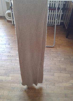 Теплый мягкий пушистый шарф вязаный горчичный