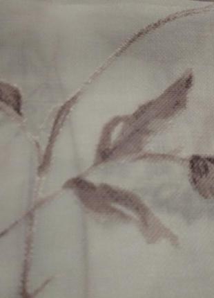 Отрез красивой ткани с растительным узором цвета тауп / капучино4 фото