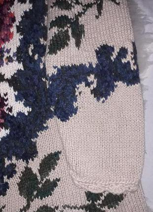 Свитер оверсайз  с вышивкой в винтажном стиле от handknitted internationale express6 фото