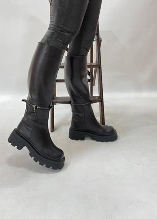 Екслюзивні чоботи трансформери з італійської шкіри жіночі5 фото