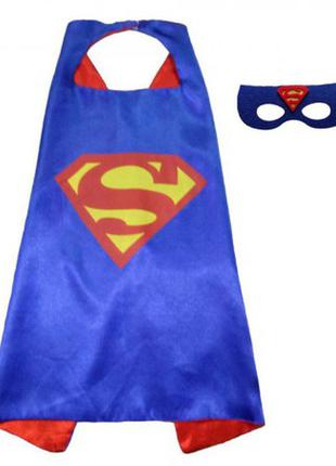 Костюм маскарадный супермен плащ и маска супергероя + подарок