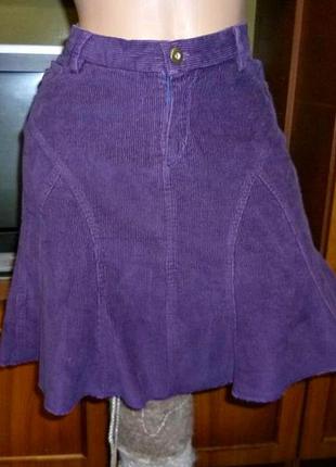 Винтажная вельветовая короткая юбка весна-осень пышная,пояс-резинка (регулируется),1 фото