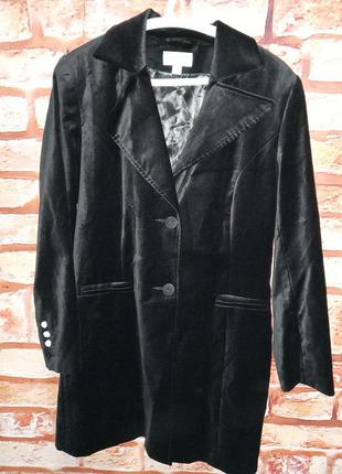 Пиджак удлиненный сюртук черный бархатный caren pfleger4 фото