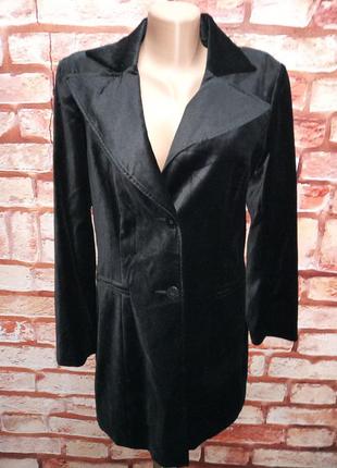 Пиджак удлиненный сюртук черный бархатный caren pfleger2 фото