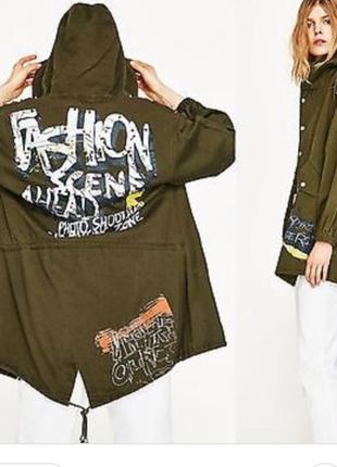 Котонова куртка парка zara