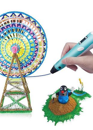 3d ручка с дисплеем (smart 3d pen-2) голубая