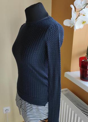 Джемпер свитер пуловер с имитацией рубашки от next синего цвета хлопок3 фото