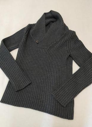 Шерстяной свитер, джемпер кофта c шалевым воротником zara man1 фото