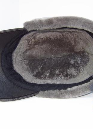 Мужская зимняя кепка из кожи на натуральном мехе. davani  004955 фото