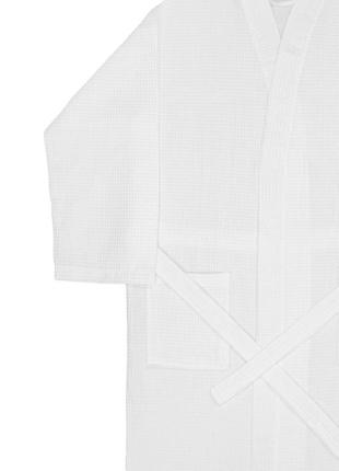 Халат вафельный кимоно (белый) чоловічий мужской3 фото
