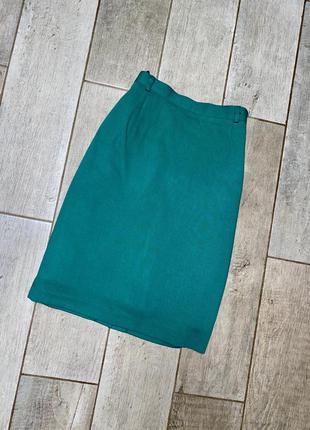 Зелёная мини юбка на высокой посадке(26)1 фото