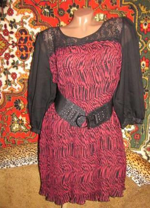 Красивое нарядное платье большого размера плиссе шифон кружево плиссированное