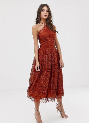 Кружевное платье миди asos design