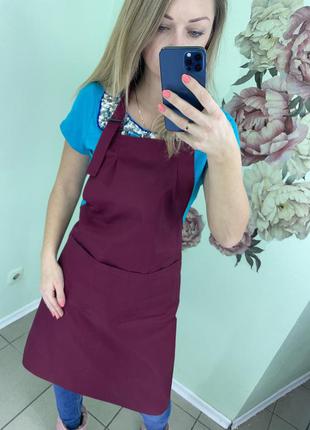 Фартух робочий бордовий універсальний