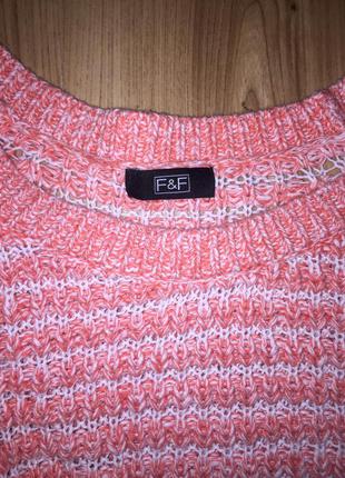 Персиковый свитер f&f,100% хлопок5 фото