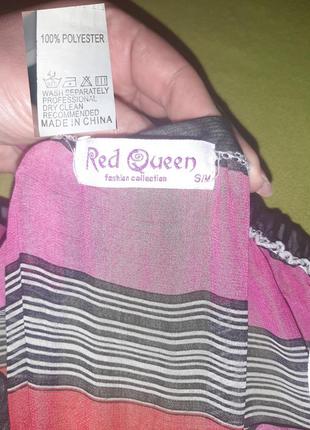 Шифоновое лёгкое летнее платье red queen, в разноцветную полоску7 фото