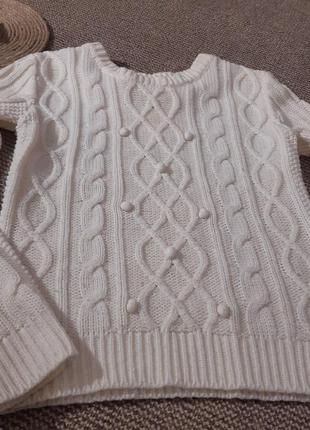 Кремовий светр з плетінням від f&f3 фото