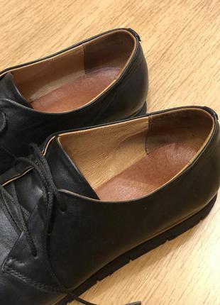 Черевики туфлі-оксфорди шкіряні жіночі чорні3 фото