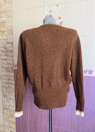 Шерстяная кокетливая кофта свитер на запах в этно стиле8 фото