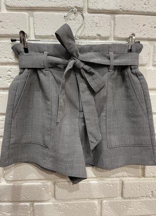 Zara новые шортики с поясом на высокой посадке