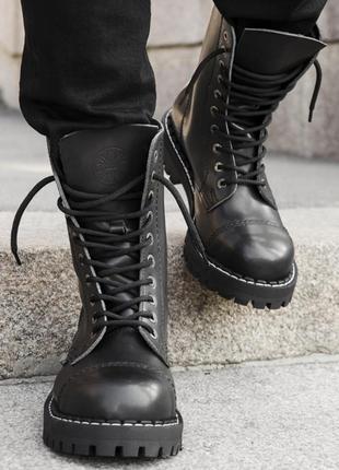 Steel ботинки унисекс сапоги берцы steel 105/106 кожа 10 дырочные железный носок стальной стилы6 фото