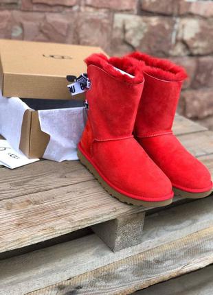 Ugg bailey bow red3 фото