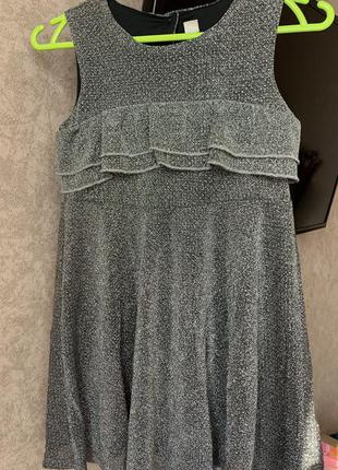 Нарядное блестящее платье для девочки, 128 см5 фото