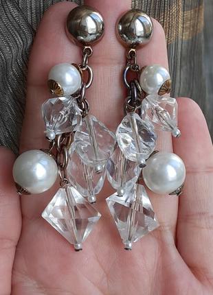 Висячие серьги бижутерия с подвесками